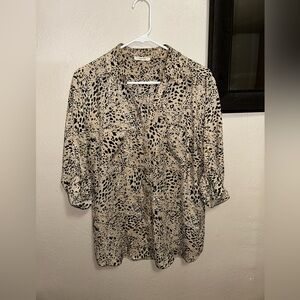 Winona Animal Print Button Down Blouse